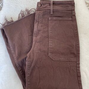 Neuflora Brown Frayed Hem Jeans